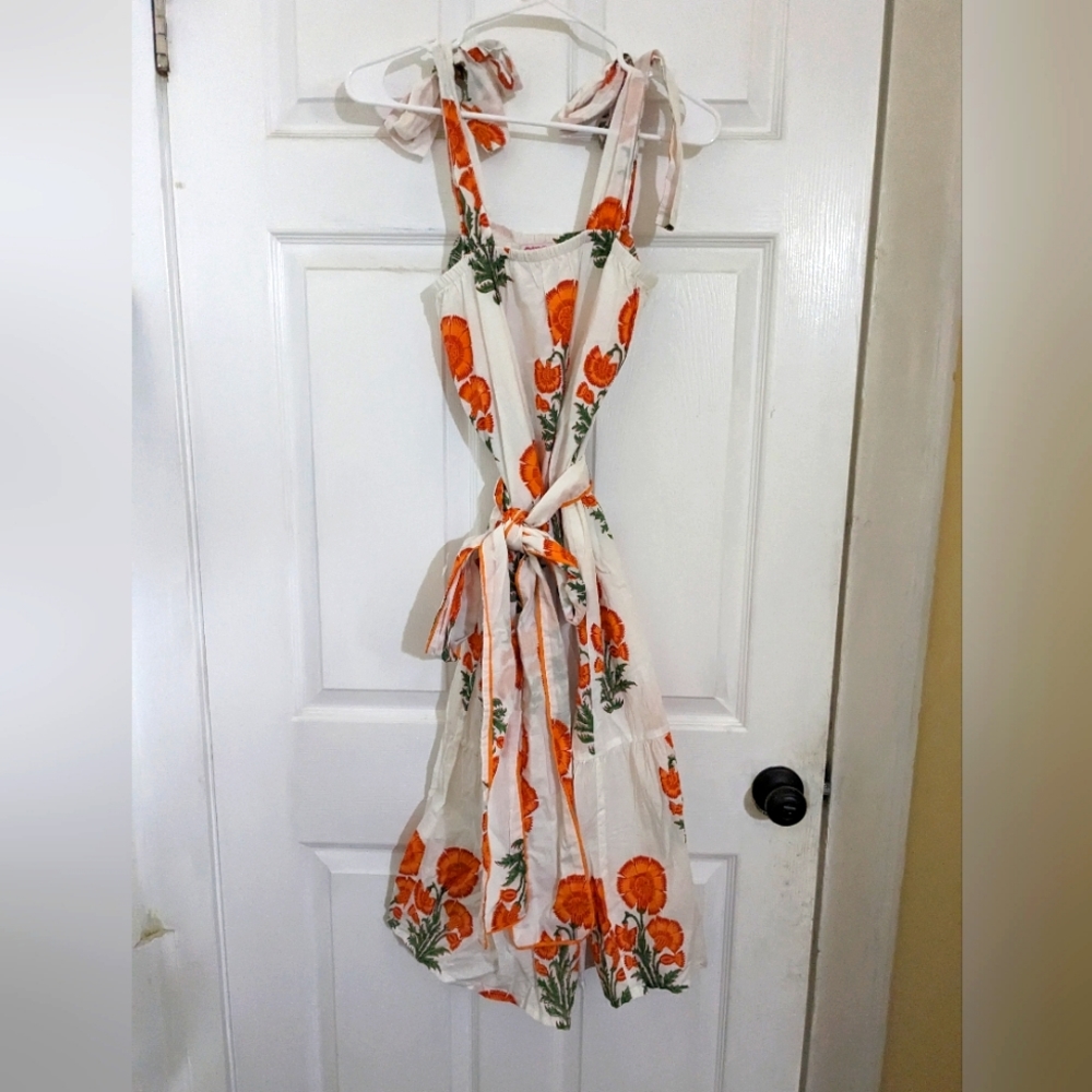 Victoria Dunn King Street midi dress in Crisp Tangerine size M NWOT